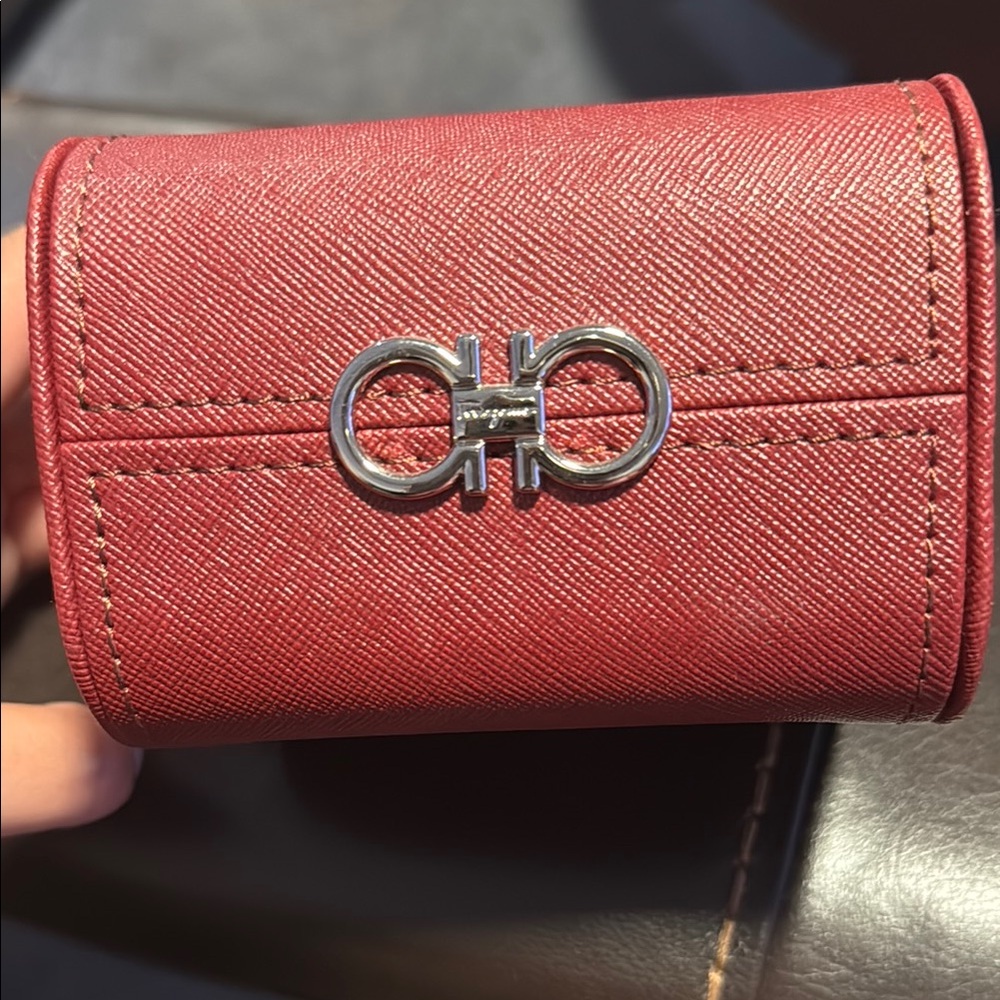 Salvatore Ferragamo Red Leather Watch Case